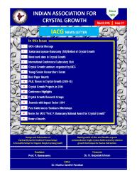 Cover for INDIAN ASSOCIATION FOR CRYSTAL (IACG) : IACG News Letter, Issue.27, January 2015