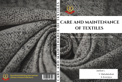 Cover for CARE AND MAINTENANCE OF TEXTILE