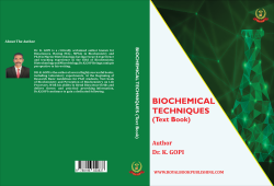 Cover for BIOCHEMICAL TECHNIQUES (Text Book)